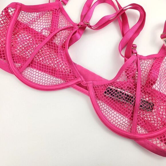 MEDIUM {Victoria's Secret} Pink {Fishnet} Bra - Picture 3 of 6